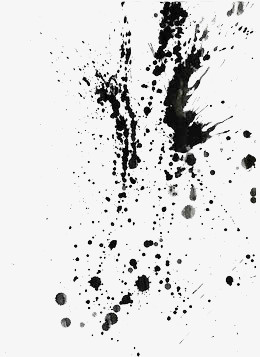 黑色毛笔泼墨免抠装饰墨迹笔触元素