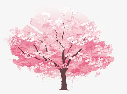 矢量图一树开满的桃花树免抠 矢量图一树开满的桃花树免抠