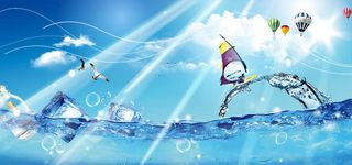 冰爽一夏背景banner免抠