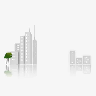 白色现代城市装饰免抠