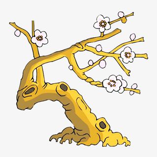 Q版梅花简笔画免抠