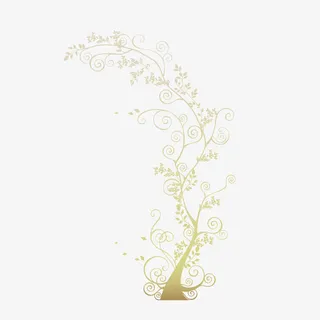 金黄的树装饰图免抠