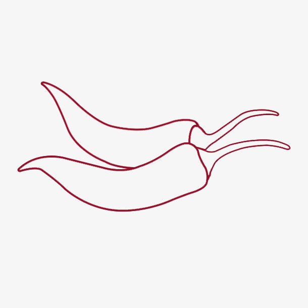 辣椒轮廓图简笔画图案免抠