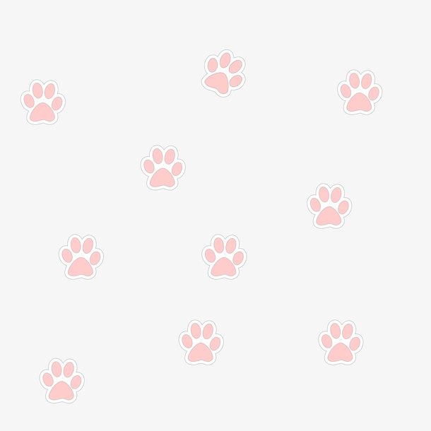 粉色猫爪脚印免抠