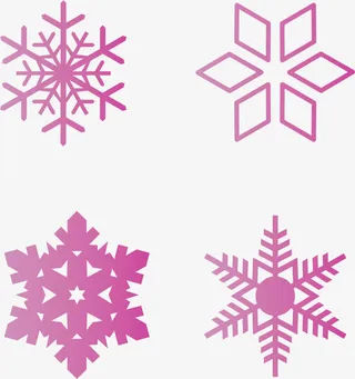 粉色漂亮雪花免抠