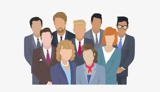 手绘卡通人物一群人免抠