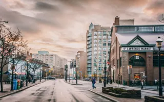 冬季下雪街道外国海报背景免抠背景卡通/手绘元素