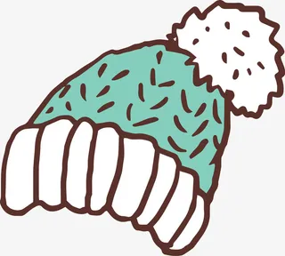 手绘绿色帽子png图免抠