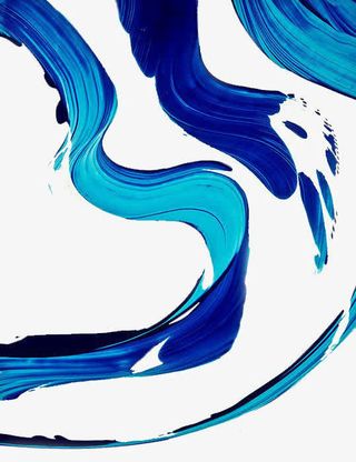 蓝色水墨免抠