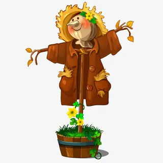 卡通稻草人免抠