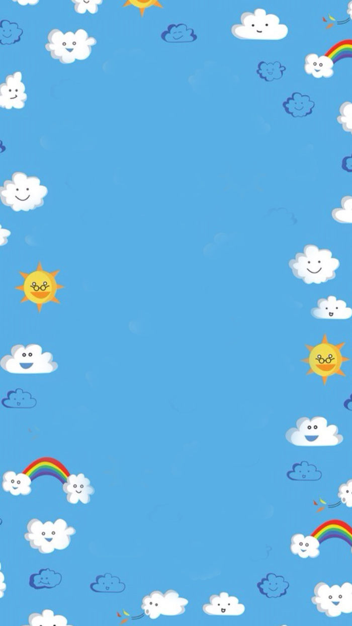 白云卡通边框背景高清