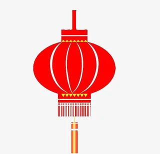 大红灯笼高高挂在门前免抠