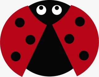 卡通手绘红色七星瓢虫免抠