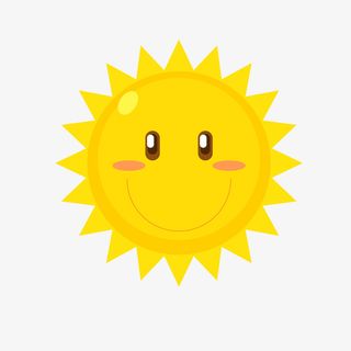 黄色卡通太阳矢量图免抠