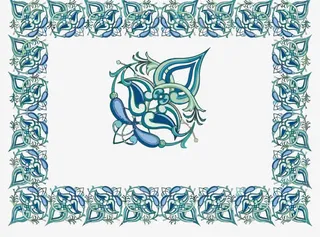 矢量蓝色花纹免抠