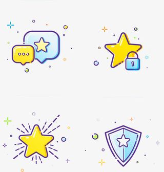 星星盾牌图标免抠