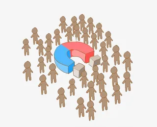 卡通磁铁小人免抠