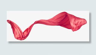 红色大气绸带装饰图案免抠