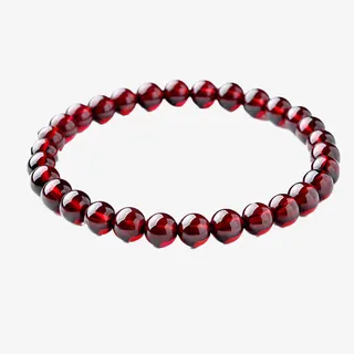 东海世家石榴石单圈手串免抠