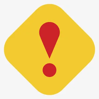 红色感叹号四边形黄色警告牌卡通免抠