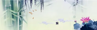 古风古韵荷塘banner高清