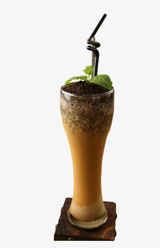 盆栽咖啡冰沙免抠