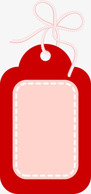 红色矢量七夕节吊牌免抠