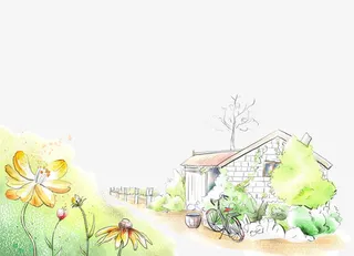 手绘的风景免抠