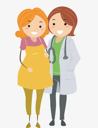 扶着孕妇的医生免抠