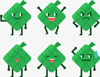 绿色卡通粽子免抠