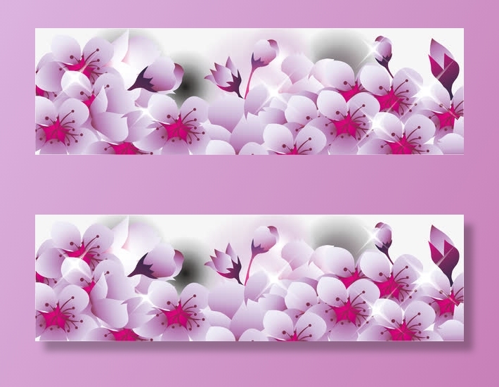 樱花边框底纹免抠动植物植物元素