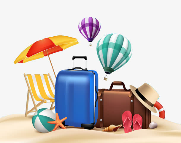 沙滩旅游免抠
