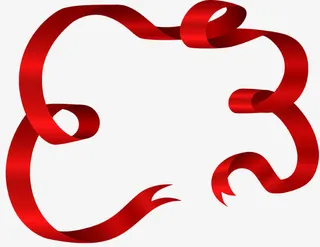 红色丝带飘带矢量素材免抠