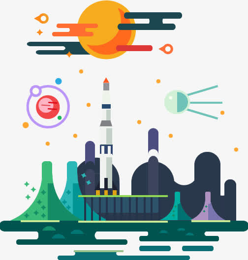 扁平化科技感素材免抠