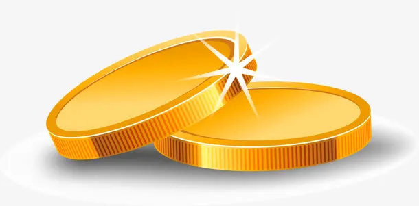 矢量手绘金币免抠