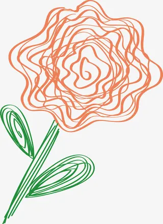 手账涂鸦一朵小花免抠