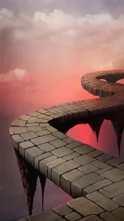 科幻灰色石路H5背景高清