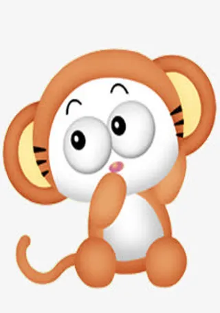 夏日卡通海报猴子效果免抠