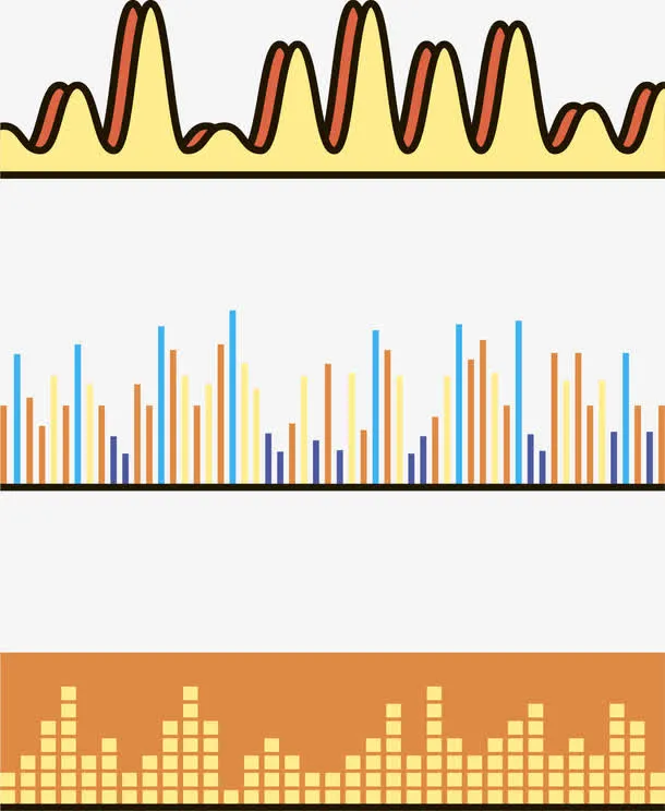 土黄色声波图免抠