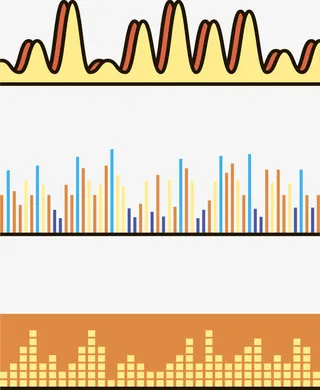 土黄色声波图免抠