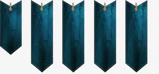 蓝色锦旗标签免抠