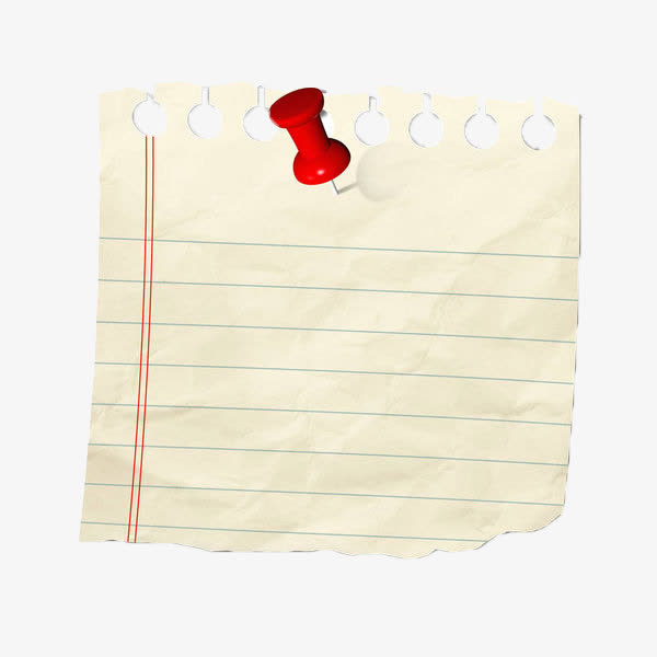 手绘图钉空白纸张免抠