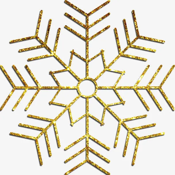 金色雪花免抠