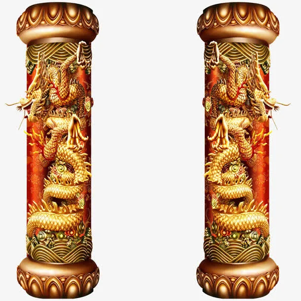 皇宫龙柱子免抠