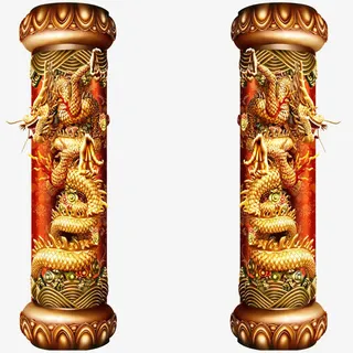 皇宫龙柱子免抠