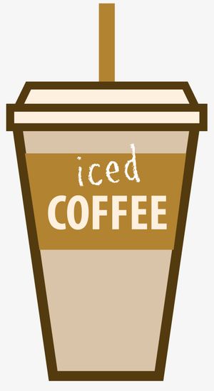 对称的冰镇矢量咖啡杯免抠