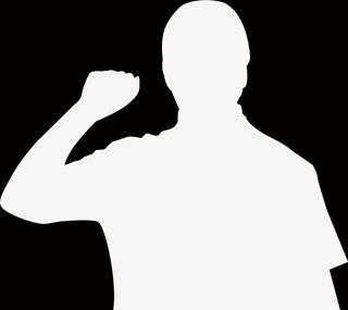 黑白宣誓人握拳宣誓剪影免抠