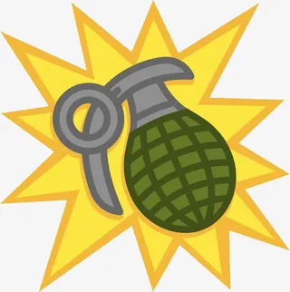 卡通爆炸的手雷弹免抠