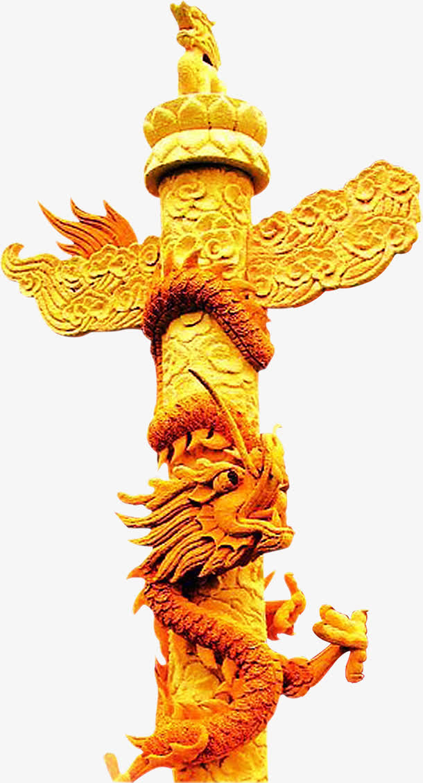 龙纹金碧辉煌的雄狮图腾免抠