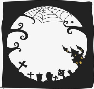 坟墓鬼屋边框免抠